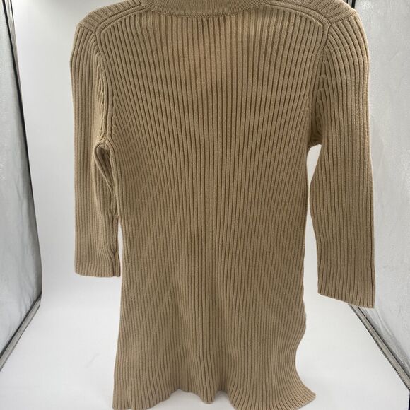 Michael Kors ribbed sweater/tunic, lace up closure, brown, size S - Picture 2 of 4